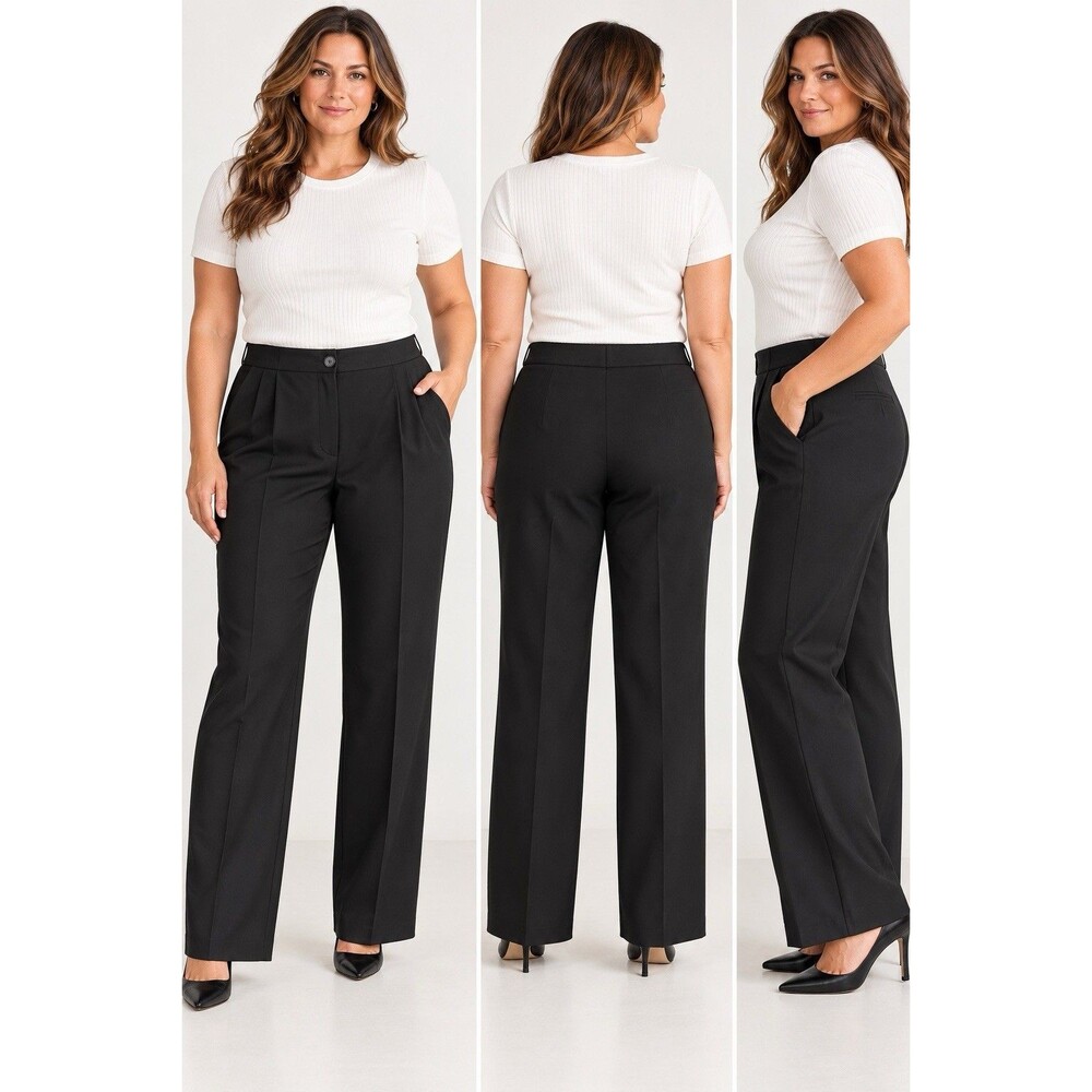 Kasper & Company ASL Women's Black Wool Blend Stretch Dress Pant Size 16 NWT $88